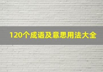 120个成语及意思用法大全