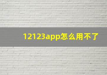 12123app怎么用不了