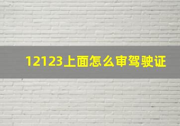 12123上面怎么审驾驶证