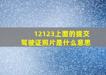 12123上面的提交驾驶证照片是什么意思