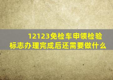 12123免检车申领检验标志办理完成后还需要做什么