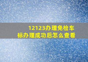 12123办理免检车标办理成功后怎么查看