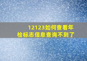 12123如何查看年检标志信息查询不到了