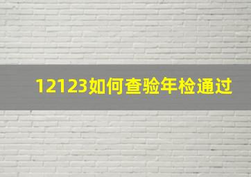 12123如何查验年检通过