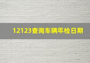 12123查询车辆年检日期