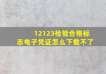 12123检验合格标志电子凭证怎么下载不了