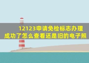 12123申请免检标志办理成功了怎么查看还是旧的电子照