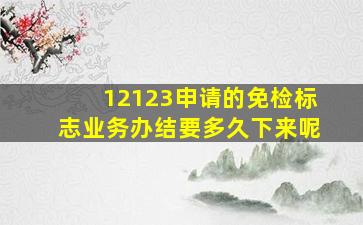 12123申请的免检标志业务办结要多久下来呢