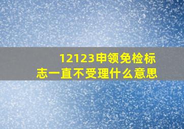 12123申领免检标志一直不受理什么意思