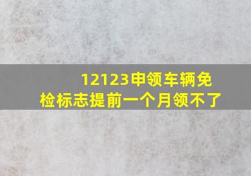 12123申领车辆免检标志提前一个月领不了