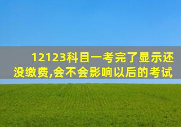 12123科目一考完了显示还没缴费,会不会影响以后的考试