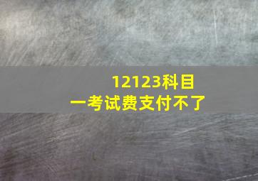 12123科目一考试费支付不了