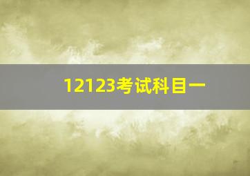 12123考试科目一