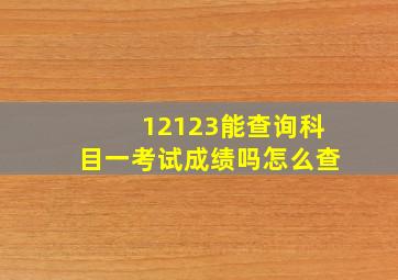 12123能查询科目一考试成绩吗怎么查