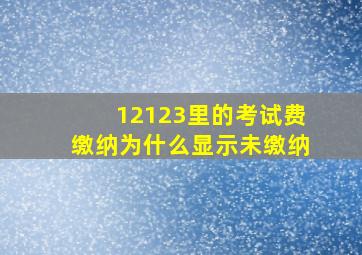 12123里的考试费缴纳为什么显示未缴纳