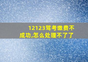 12123驾考缴费不成功,怎么处理不了了