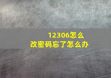 12306怎么改密码忘了怎么办