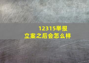 12315举报立案之后会怎么样