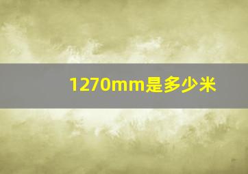 1270mm是多少米