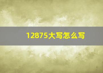 12875大写怎么写