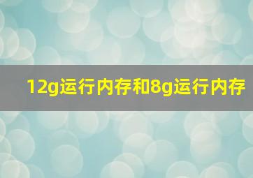 12g运行内存和8g运行内存