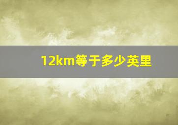 12km等于多少英里