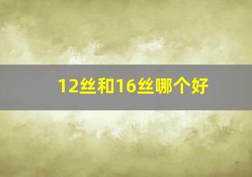 12丝和16丝哪个好