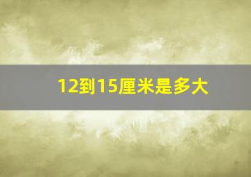 12到15厘米是多大