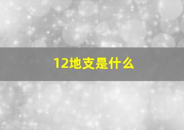 12地支是什么