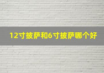 12寸披萨和6寸披萨哪个好