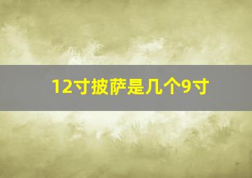 12寸披萨是几个9寸