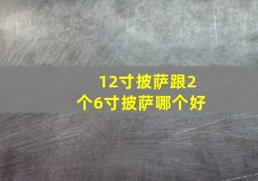 12寸披萨跟2个6寸披萨哪个好