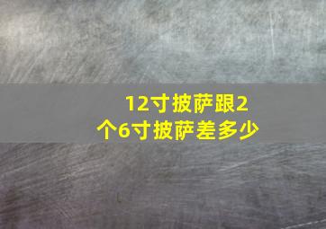 12寸披萨跟2个6寸披萨差多少