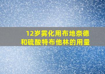 12岁雾化用布地奈德和硫酸特布他林的用量