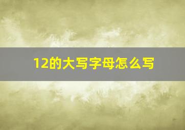 12的大写字母怎么写