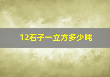 12石子一立方多少吨