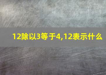 12除以3等于4,12表示什么