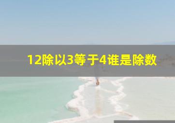 12除以3等于4谁是除数