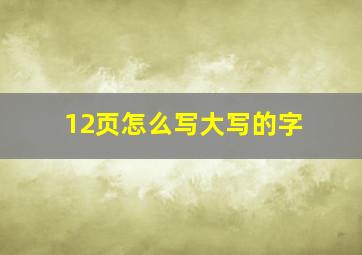 12页怎么写大写的字