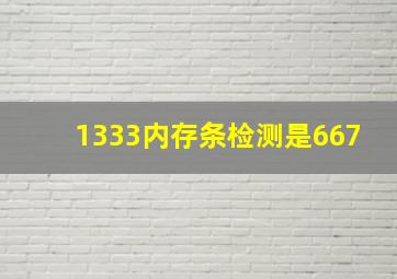 1333内存条检测是667