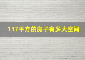 137平方的房子有多大空间