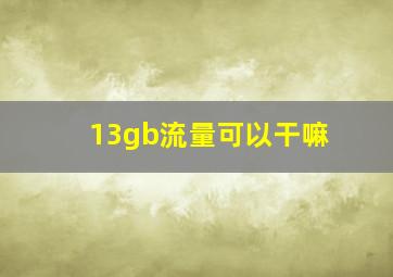 13gb流量可以干嘛