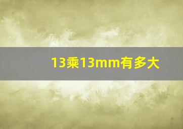 13乘13mm有多大