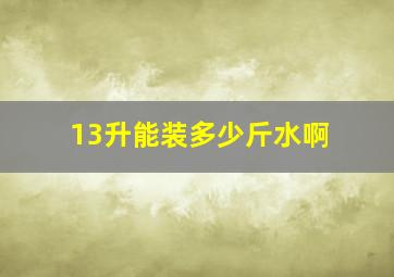 13升能装多少斤水啊