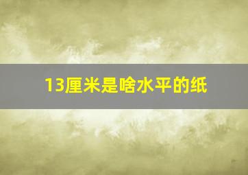 13厘米是啥水平的纸