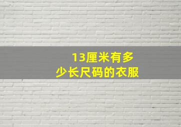 13厘米有多少长尺码的衣服