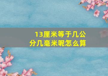 13厘米等于几公分几毫米呢怎么算