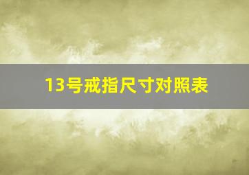 13号戒指尺寸对照表