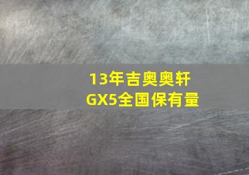 13年吉奥奥轩GX5全国保有量