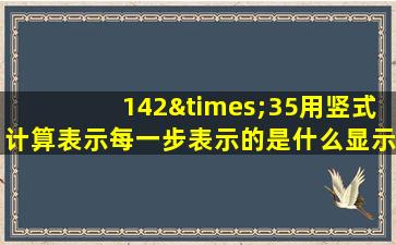 142×35用竖式计算表示每一步表示的是什么显示出来